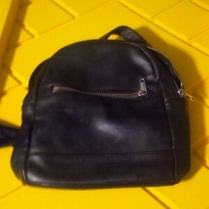 Black leather backpack